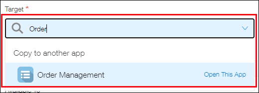 Screenshot: The "Target" section is highlighted