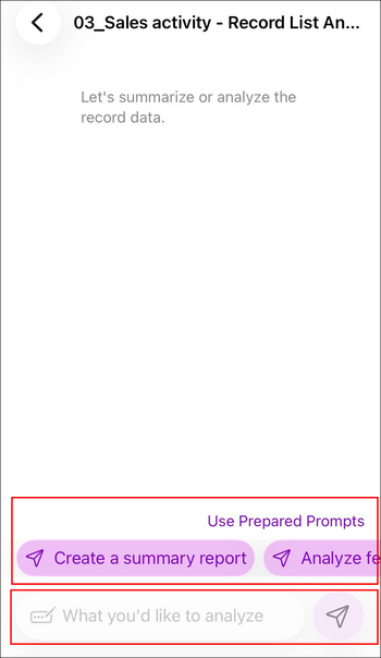 Screenshot: Entering a prompt