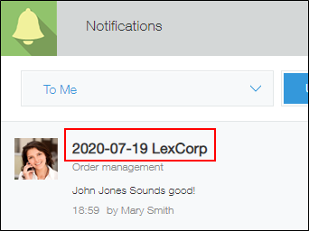 Screenshot: The title field is outlined on a notification