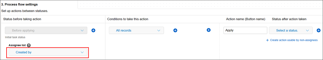 Screenshot: "Assignee list"