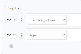 Screenshot: The "Group by" settings are displayed