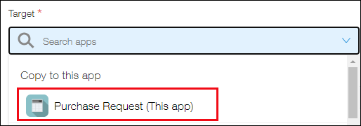 Screenshot: The "Target" section is displayed