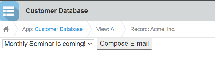 Screenshot: The template selection drop-down list is highlighted