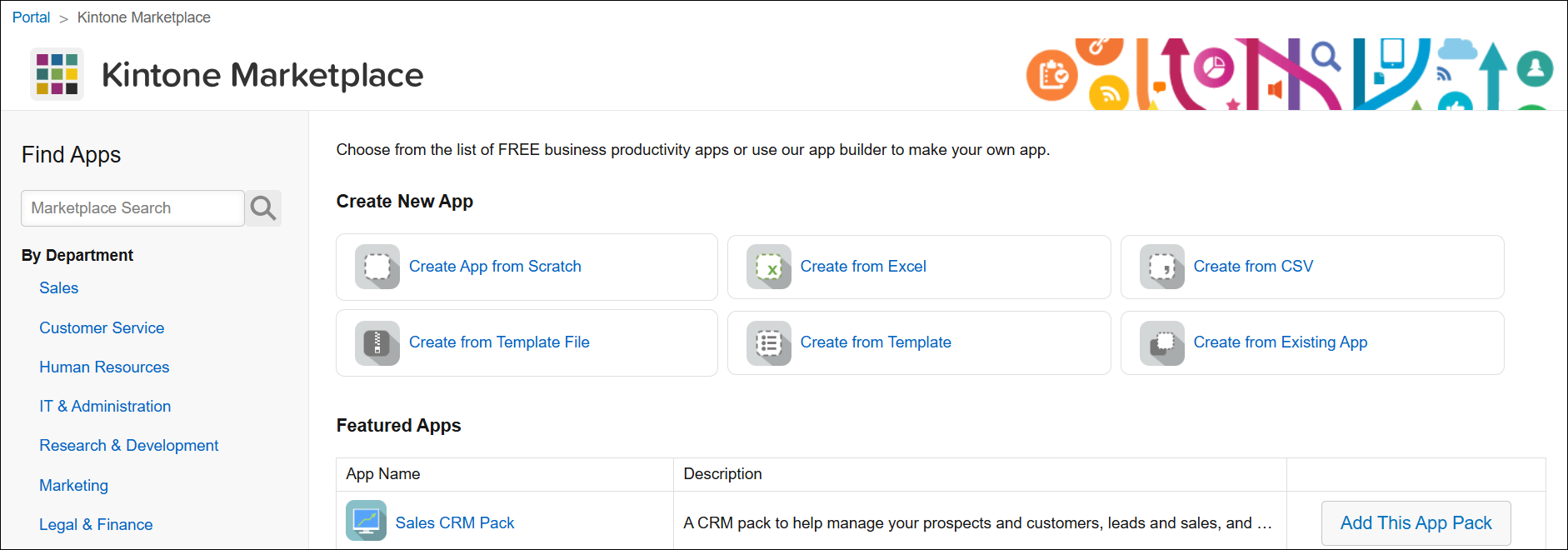 Screenshot: Options on how to create an app are displayed