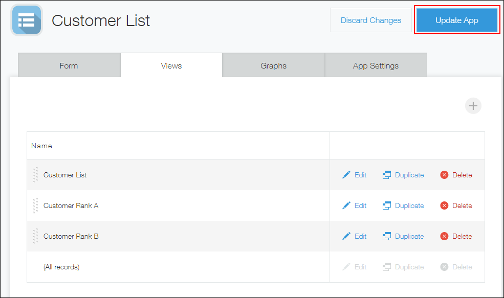 Screenshot: The "Update app" button is highlighted