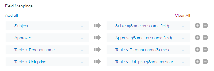 Screenshot: The "Field mappings" section is displayed