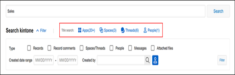 Screenshot: The "Title search" area