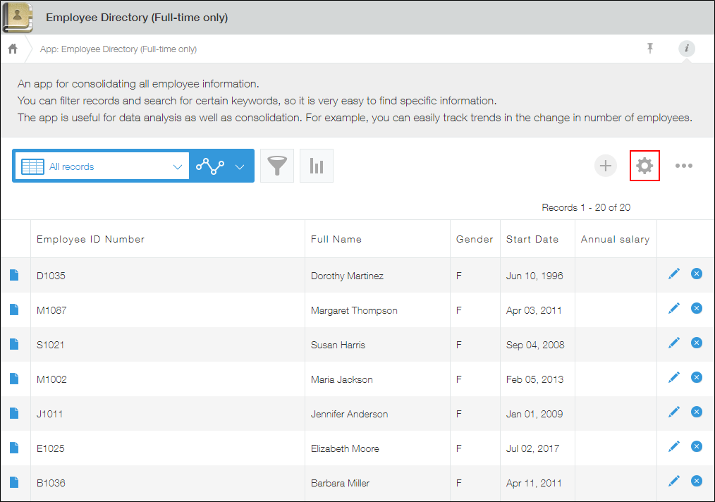 Screenshot: The "App settings" icon is highlighted