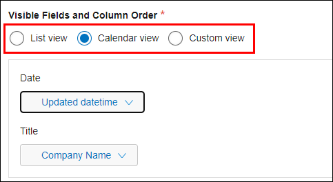 Screenshot: A calendar view is selected