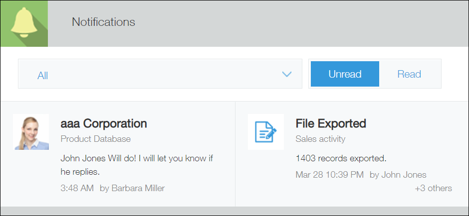 Screenshot: "All" notifications are displayed on the "Notifications" screen