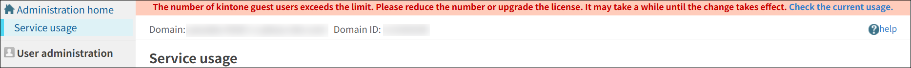 Screenshot: The error message that appears due to the guest user limit being exceeded