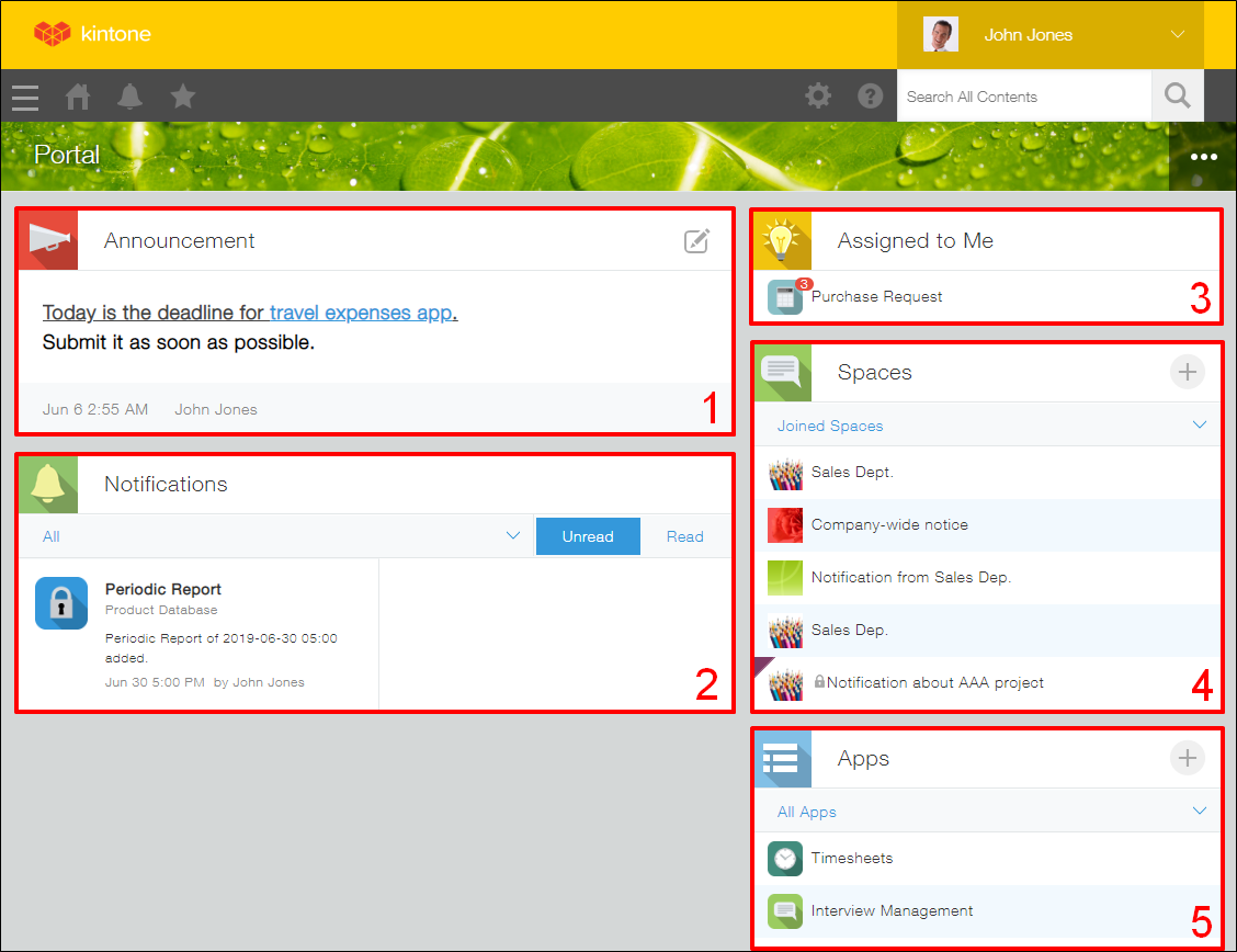 Screenshot: A portal is displayed
