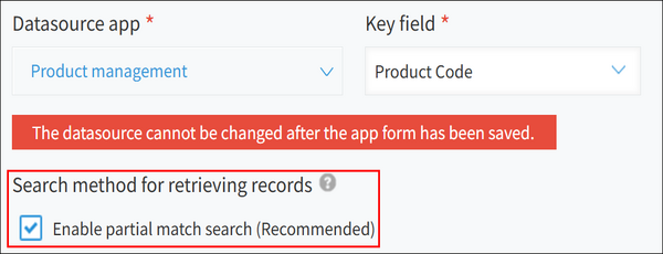 Screenshot: The "Search method for retrieving records" section is highlighted