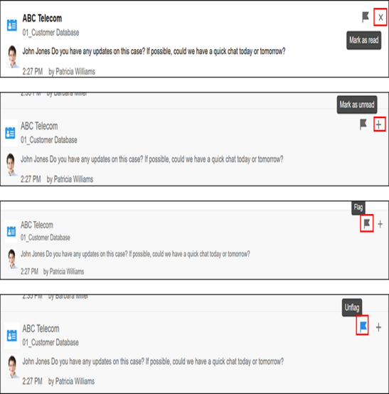 Screenshot: Actions available on the Notifications list are highlighted