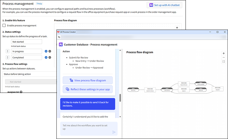 Screenshot: Overview of the AI Process Creator