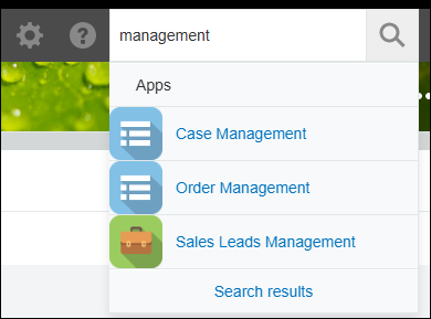 Screenshot: A list of search result suggestions is displayed under a search box