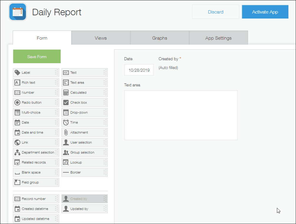 Screenshot: A GIF that shows the field being duplicated