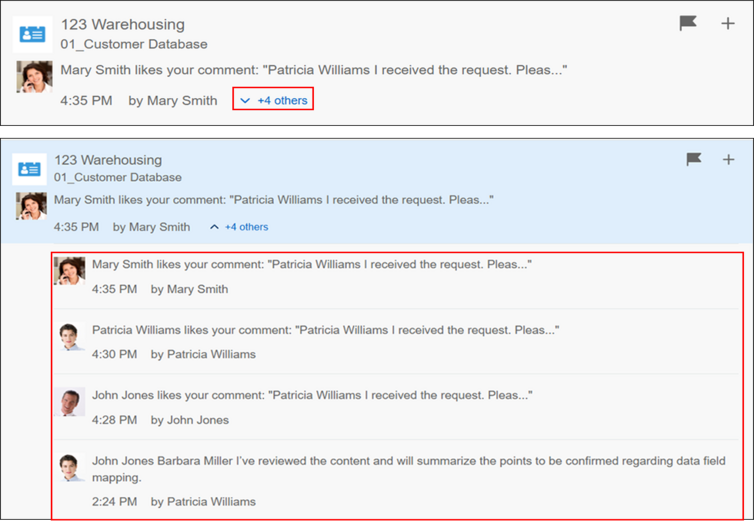 Screenshot: A grouped notification is expanded