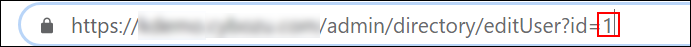 Screenshot: The URL on the "Edit User Details" screen with the trailing number highlighted