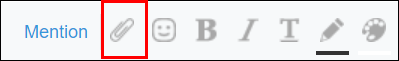 Screenshot: The "Attach file" icon is highlighted