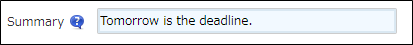 Screenshot: "Summary" is entered