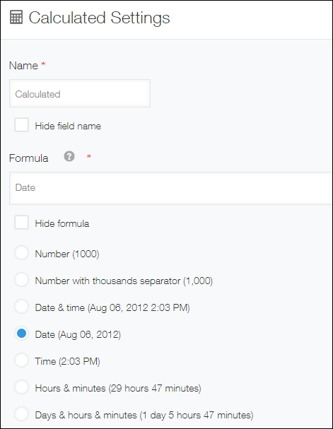 Screenshot: The "Calculated settings" dialog is displayed