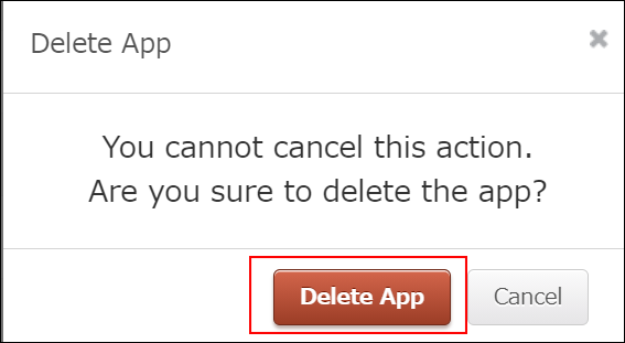 Screenshot: The "Delete app" dialog