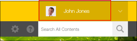 Screenshot: A user name at the upper right of the screen is highlighted