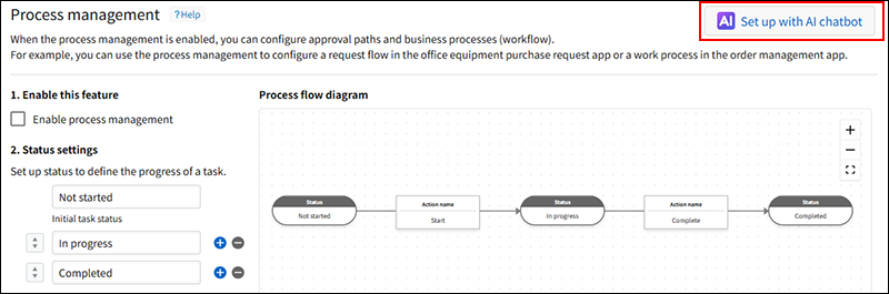 Screenshot: The "Set up with AI" link is highlighted