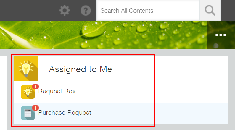 Screenshot: The "Pending" section on Portal. The number of records for which you are assigned as a "person in charge" is displayed for each app.