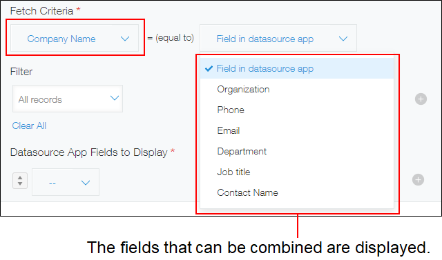Screenshot: The settings for a "Related records" field are displayed