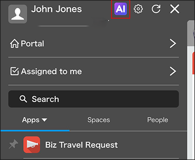 Screenshot: The "AI Search" icon is highlighted