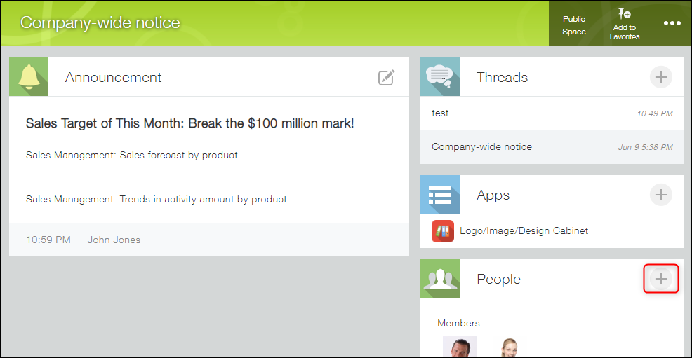 Screenshot: The "Add member" icon is outlined