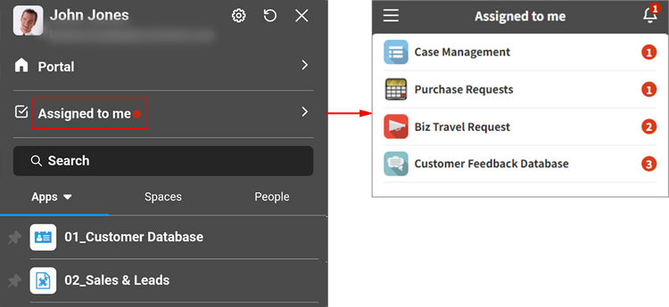 Screenshot: A list of apps is displayed on the "Assigned to me" screen
