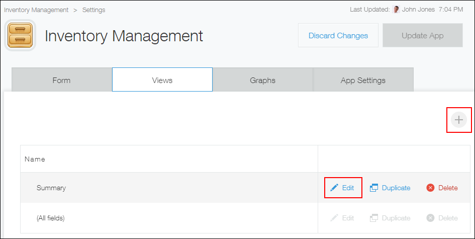 Screenshot: The "Add new view" and "Delete" buttons are highlighted