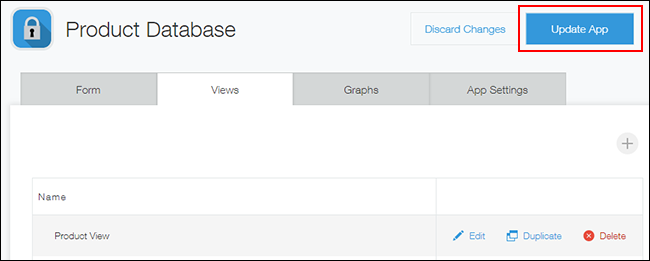 Screenshot: The "Update app" button is outlined