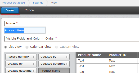 Screenshot: The "Save" button is outlined