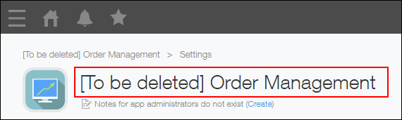 Screenshot: An app name with "To be deleted" added to it is highlighted