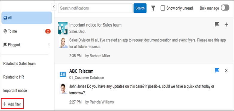 Screenshot: "Add filter" is highlighted
