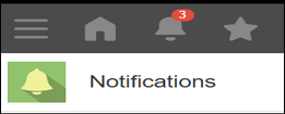 Screenshot: A badge with the number of received notifications is displayed on the "Notifications" icon