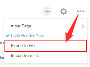 Screenshot: The "Export to file" menu option is highlighted