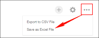 Captura de pantalla: Navegando a la opción "Guardar como archivo de Excel"