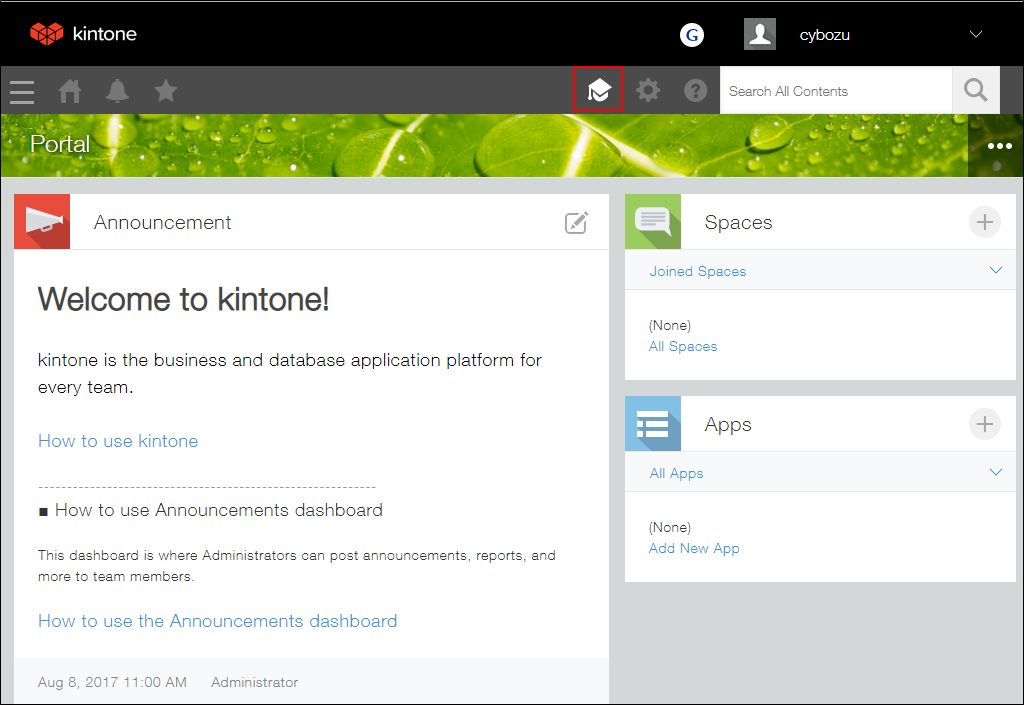 Captura de pantalla: Se muestra un portal.