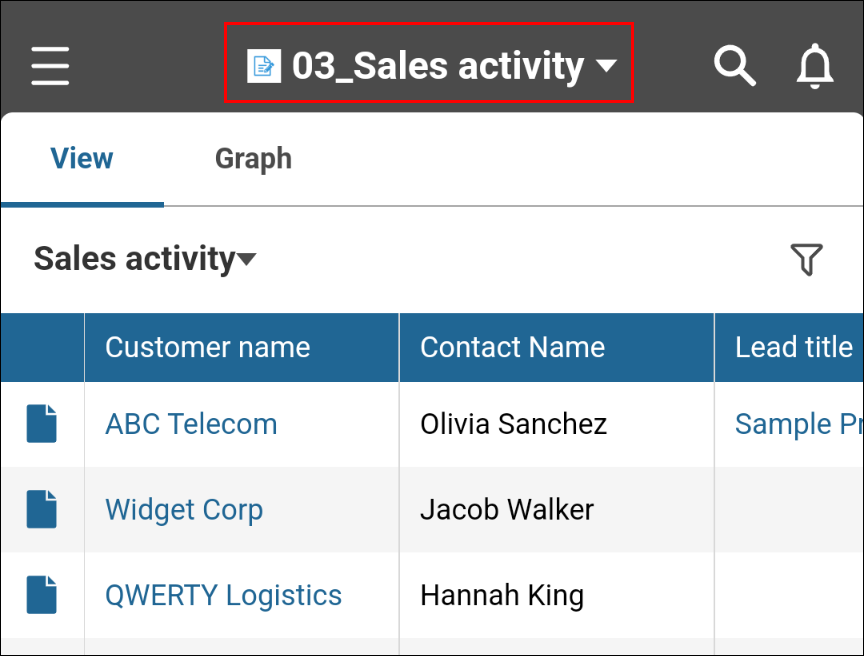 Captura de pantalla: el nombre de la aplicación está resaltado