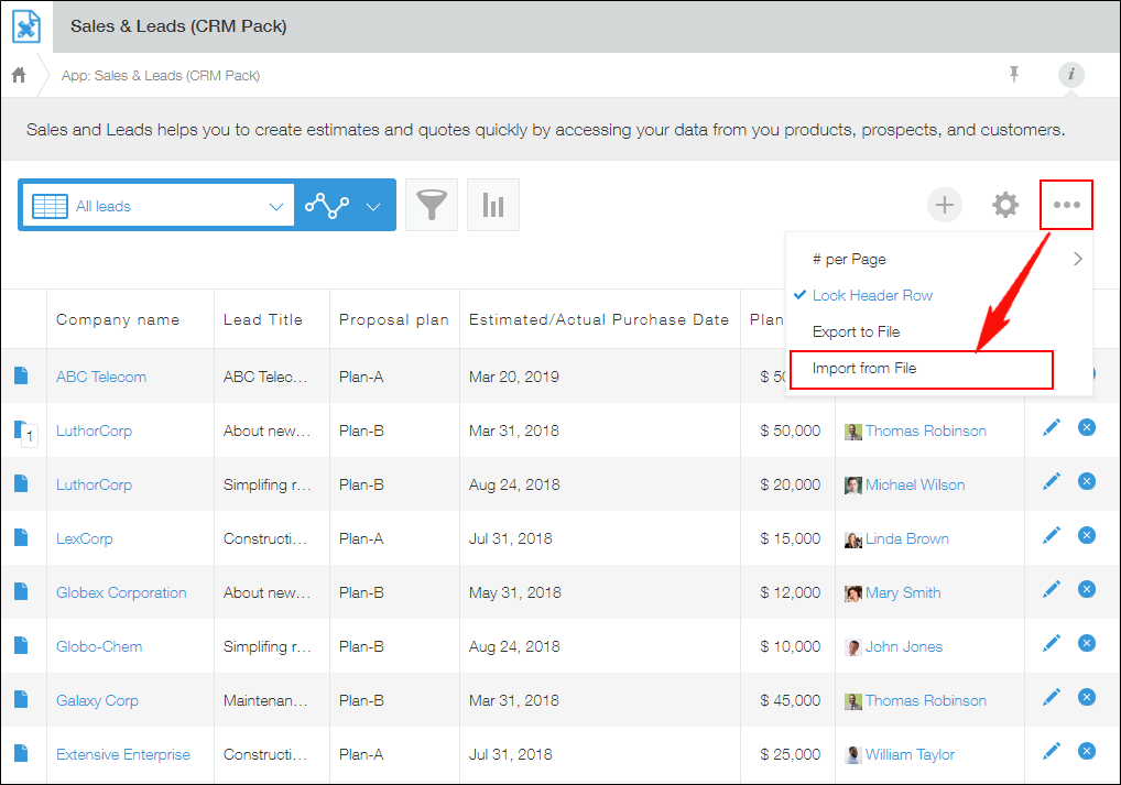Captura de pantalla: Selección de la opción de menú en la pantalla "Ver"