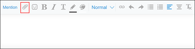 Captura de pantalla: El icono "Adjuntar archivo" está resaltado.