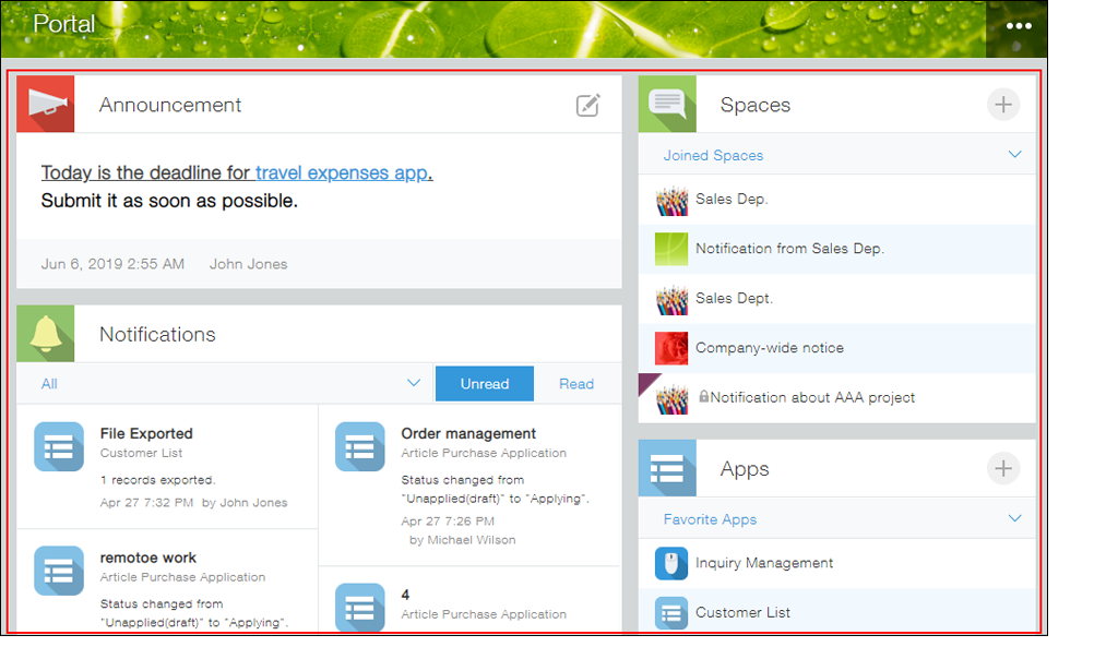Captura de pantalla: Se muestra un portal.