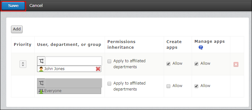 Captura de pantalla: El botón "Guardar" está resaltado
