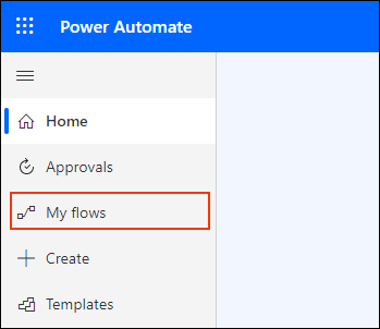 Captura de pantalla: La pantalla que aparece cuando inicia sesión en Microsoft Power Automate