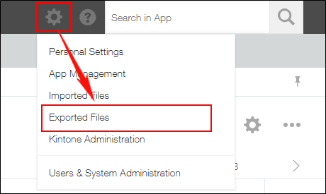 Captura de pantalla: Navegando y haciendo clic en la opción "Archivos exportados"